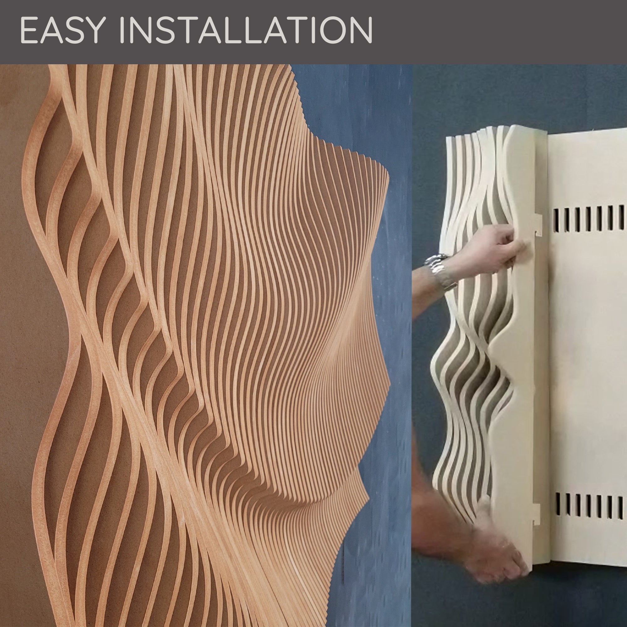 Wave Ripple Flow 3D Parametric  Wall Art  Wall Paneling.
